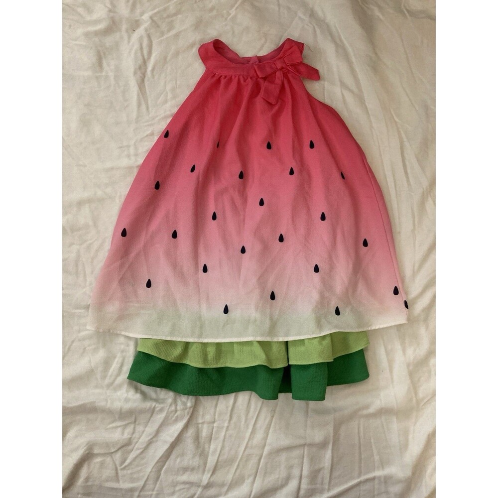 Size 5 Sweet Heart Rose girl clothes - 1 piece dress | watermelon theme